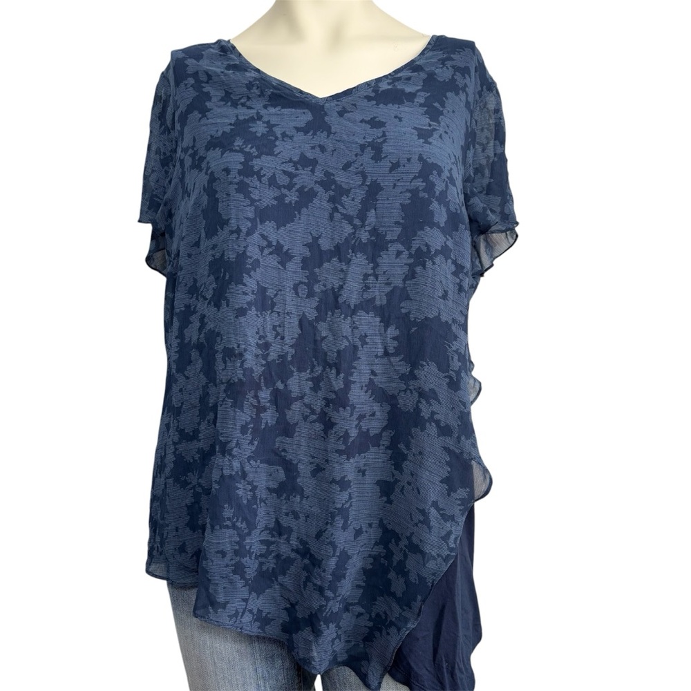 H By Halston blue glowy shirt